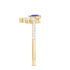 Natural Tanzanite Diamond Heart Promise Ring for Engagement AAA - Rosec Jewels