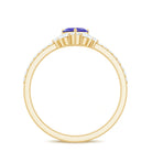 Natural Tanzanite Diamond Heart Promise Ring for Engagement AAA - Rosec Jewels