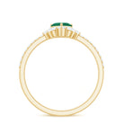 Rosec Jewels-Natural Emerald Heart Promise Ring with Diamond