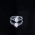 Rosec Jewels-Illusion Set Round Moissanite Crossover Halo Engagement Ring