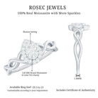 Rosec Jewels-Illusion Set Round Moissanite Crossover Halo Engagement Ring