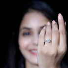 Rosec Jewels-Illusion Set Round Moissanite Crossover Halo Engagement Ring