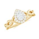 Rosec Jewels-Illusion Set Round Moissanite Crossover Halo Engagement Ring