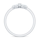 Certified Cubic Zirconia Flower Cluster Engagement Ring AAAA - Rosec Jewels