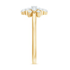 Certified Cubic Zirconia Flower Cluster Engagement Ring AAAA - Rosec Jewels