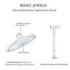 1/2 CT Round Cubic Zirconia Triangular Engagement Ring AAAA - Rosec Jewels