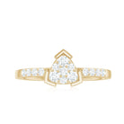 1/2 CT Round Cubic Zirconia Triangular Engagement Ring AAAA - Rosec Jewels