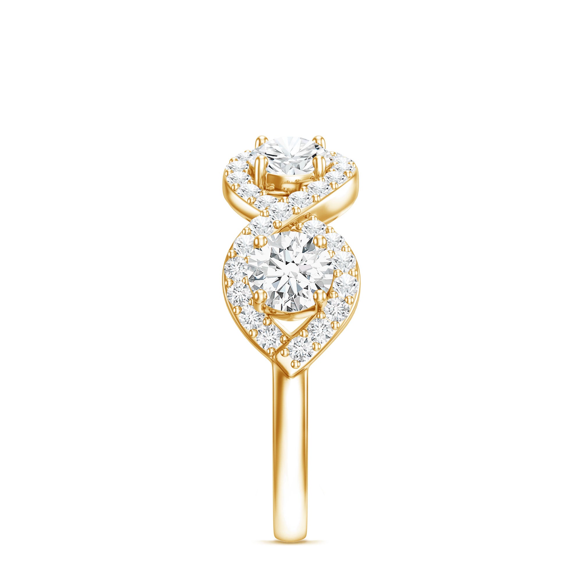 Round Moissanite Infinity Wedding Band Ring D-VS1 - Rosec Jewels