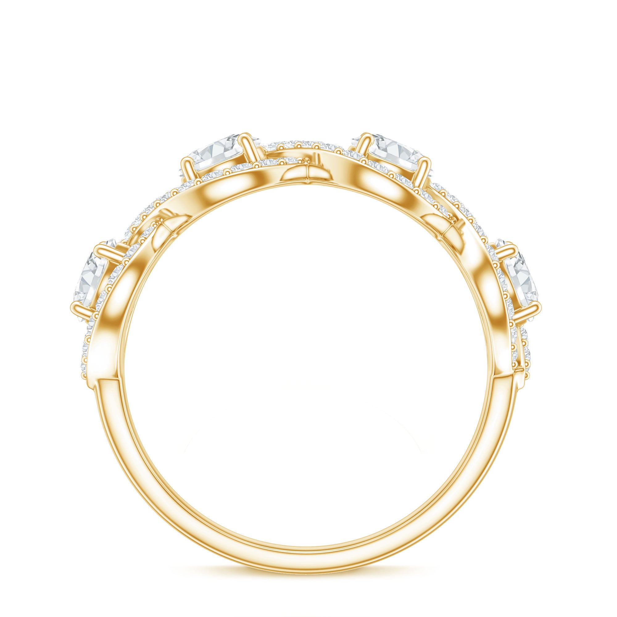 Round Moissanite Infinity Wedding Band Ring D-VS1 - Rosec Jewels