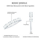 Certified Baguette and Oval Cut Moissanite Half Eternity Band D-VS1 - Rosec Jewels