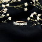 Certified Baguette and Oval Cut Moissanite Half Eternity Band D-VS1 - Rosec Jewels