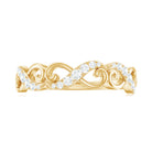 Vintage Inspired Moissanite Infinity Wedding Band Ring D-VS1 - Rosec Jewels