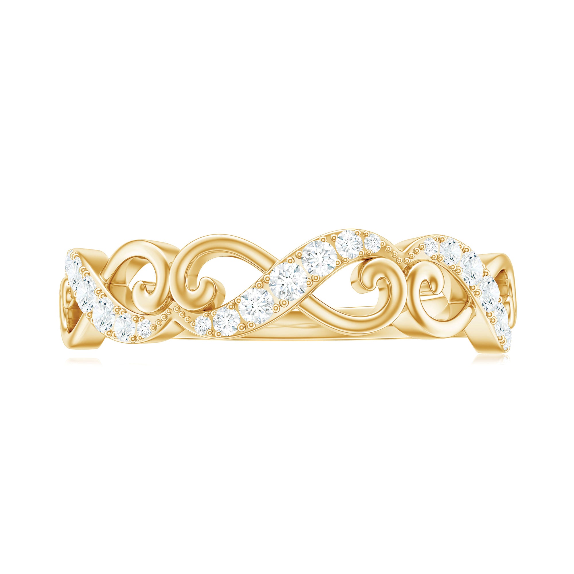 Vintage Inspired Moissanite Infinity Wedding Band Ring D-VS1 - Rosec Jewels