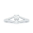 3/4 CT Zircon Two Stone Engagement Ring with Split Shank AAAA - Rosec Jewels