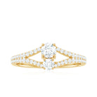 3/4 CT Zircon Two Stone Engagement Ring with Split Shank AAAA - Rosec Jewels