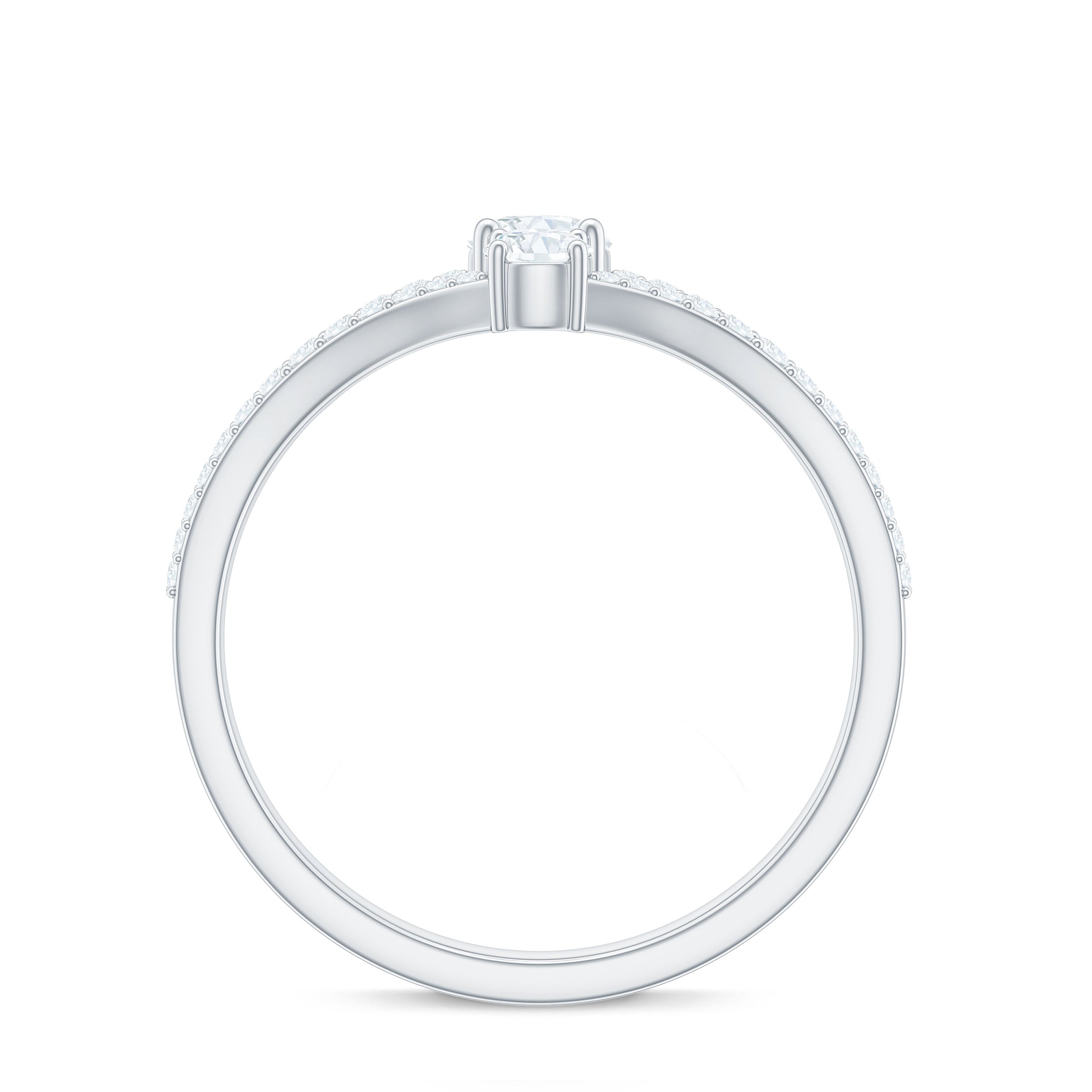Rosec Jewels-Moissanite Toi et Moi Engagement Ring with Split Shank