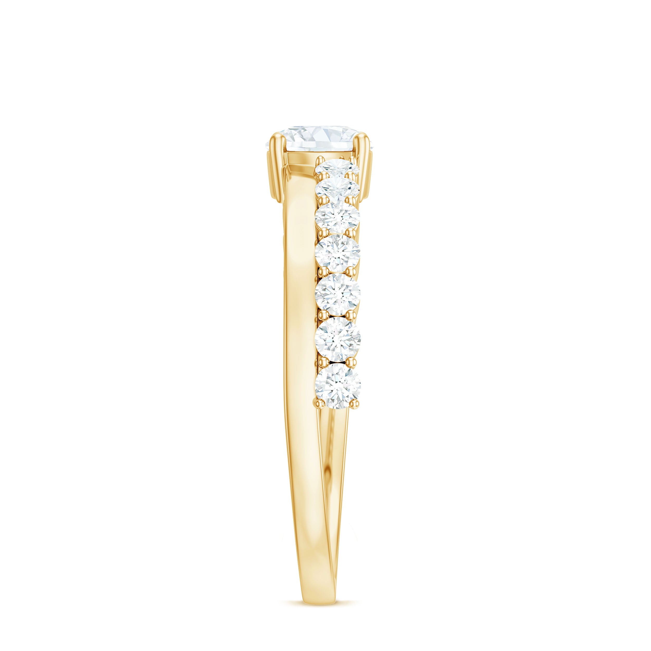 1 CT Round Cut Cubic Zirconia Promise Ring in Prong Setting AAAA - Rosec Jewels