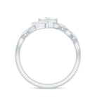 Princess Cut Moissanite Infinity Promise Ring with Half Halo D-VS1 - Rosec Jewels