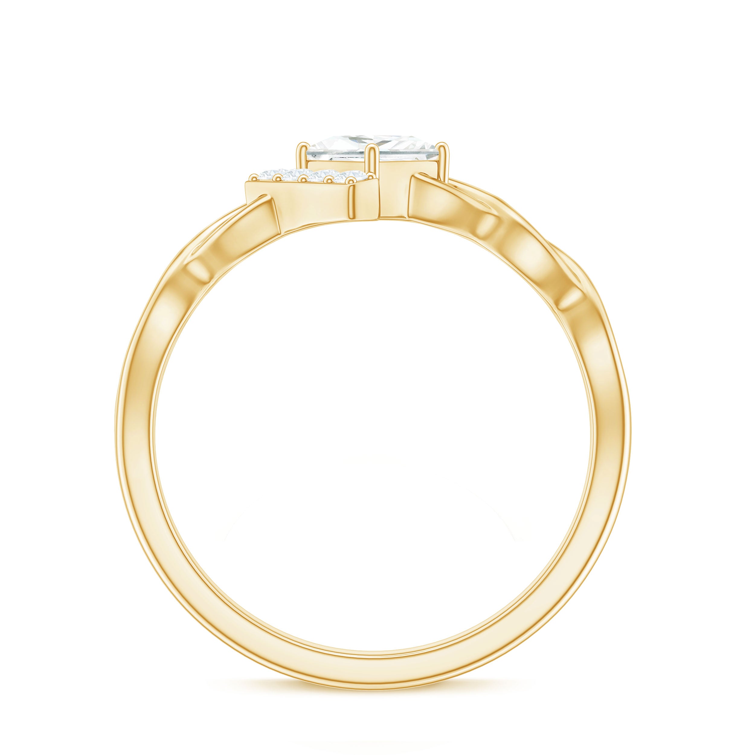 Princess Cut Moissanite Infinity Promise Ring with Half Halo D-VS1 - Rosec Jewels