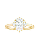 Rosec Jewels-Princess Cut Moissanite Floral Engagement Ring for Women