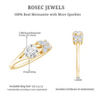 Certified Moissanite Promise Ring with Butterfly Motif D-VS1 - Rosec Jewels