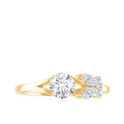 Certified Moissanite Promise Ring with Butterfly Motif D-VS1 - Rosec Jewels