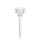 Oval Cut Moissanite Flower Engagement Ring in Split Shank D-VS1 - Rosec Jewels
