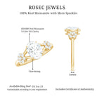 Oval Cut Moissanite Flower Engagement Ring in Split Shank D-VS1 - Rosec Jewels