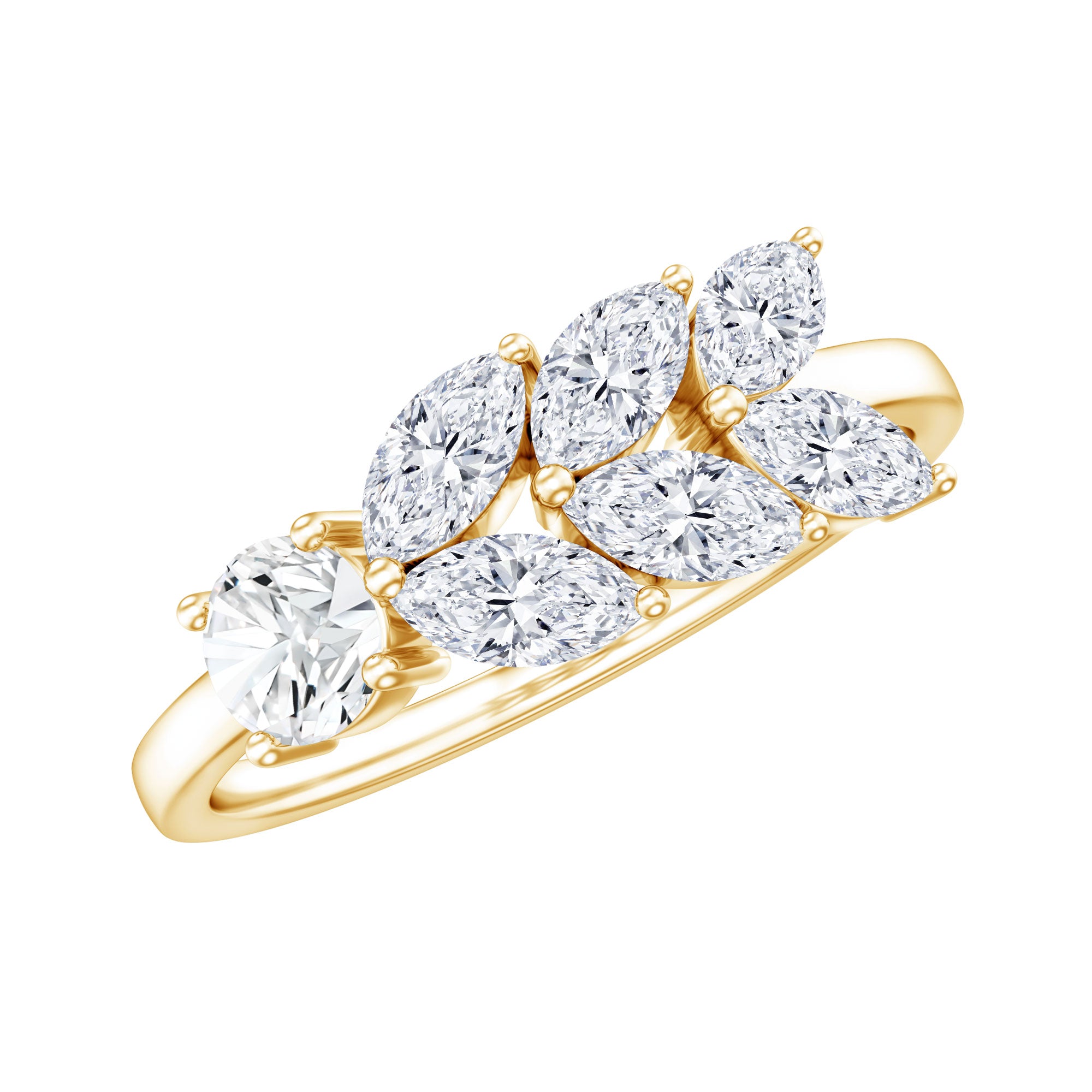 Nature Inspired Moissanite Anniversary Ring for Women D-VS1 - Rosec Jewels