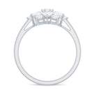 Womens Moissanite Flower Engagement Ring with Certificate D-VS1 - Rosec Jewels