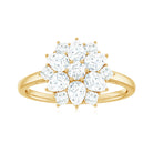 Womens Moissanite Flower Engagement Ring with Certificate D-VS1 - Rosec Jewels