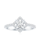 Certified Moissanite Floral Engagement Ring For Her D-VS1 - Rosec Jewels
