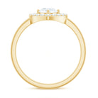 1 CT Round Cut Zircon Heart Engagement Ring with Halo AAAA - Rosec Jewels