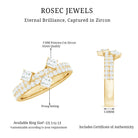 1.50 CT Designer Zircon Band Ring in Prong Setting AAAA - Rosec Jewels