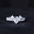 Princess and Round Cut Moissanite Designer Wedding Band D-VS1 - Rosec Jewels