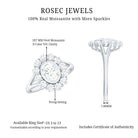 Rosec Jewels-Oval Cut Moissanite Halo Engagement Ring with Split Shank