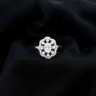 Oval Shaped Moissanite Flower Engagement Ring D-VS1 - Rosec Jewels