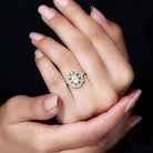 Oval Shaped Moissanite Flower Engagement Ring D-VS1 - Rosec Jewels