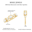 Rosec Jewels-Oval and Round Certified Moissanite Half Eternity Ring