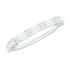 Baguette Cut Moissanite Minimalist Half Eternity Ring D-VS1 - Rosec Jewels
