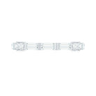 Baguette Cut Moissanite Minimalist Half Eternity Ring D-VS1 - Rosec Jewels