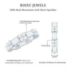 Moissanite Round and Baguette Wedding Band D-VS1 - Rosec Jewels