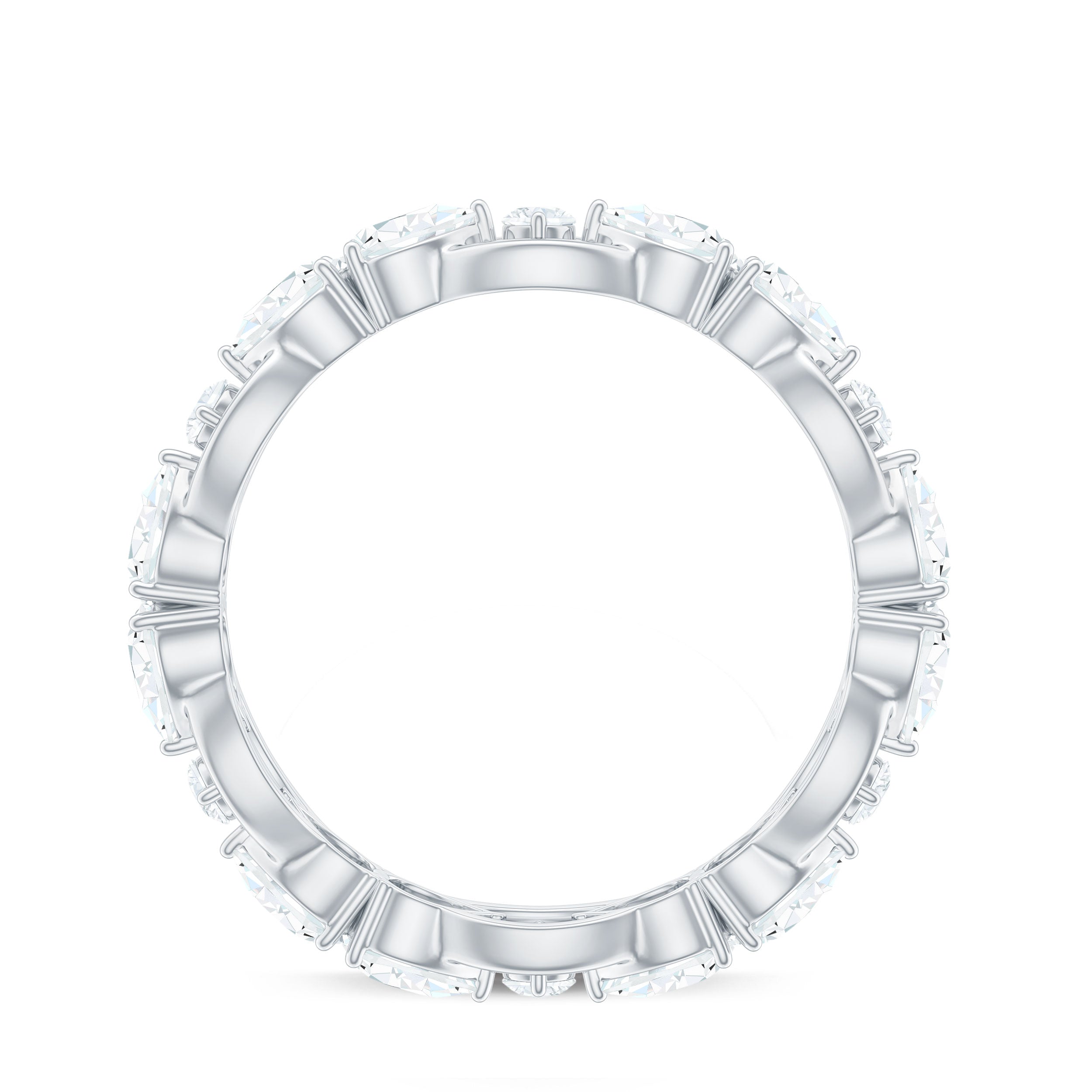 Certified Moissanite Designer Wedding Band D-VS1 - Rosec Jewels