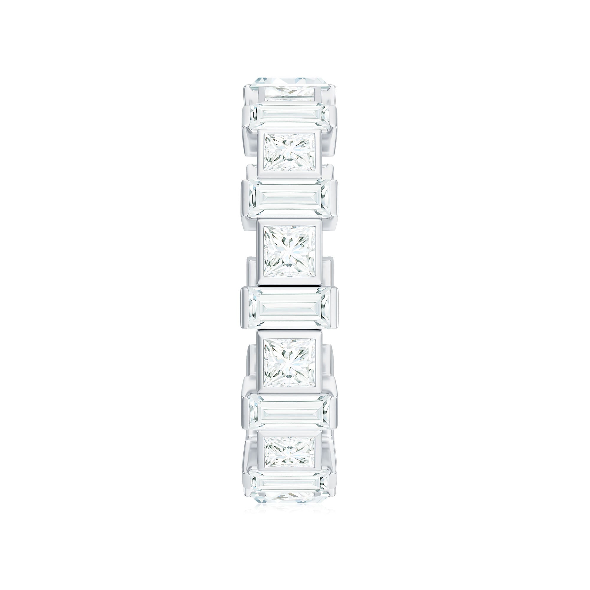Princess Cut Moissanite Full Eternity Band for Women D-VS1 - Rosec Jewels