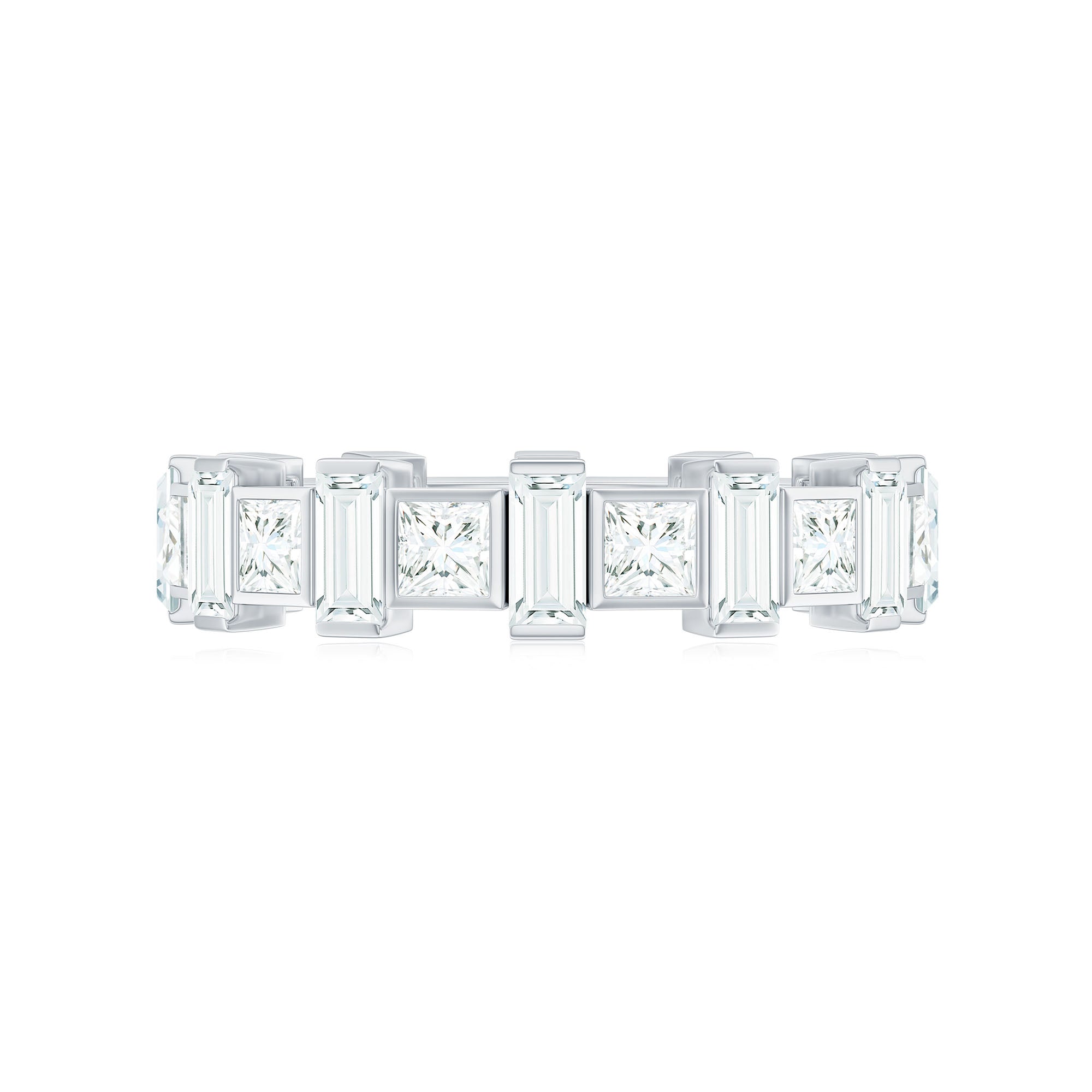 Princess Cut Moissanite Full Eternity Band for Women D-VS1 - Rosec Jewels