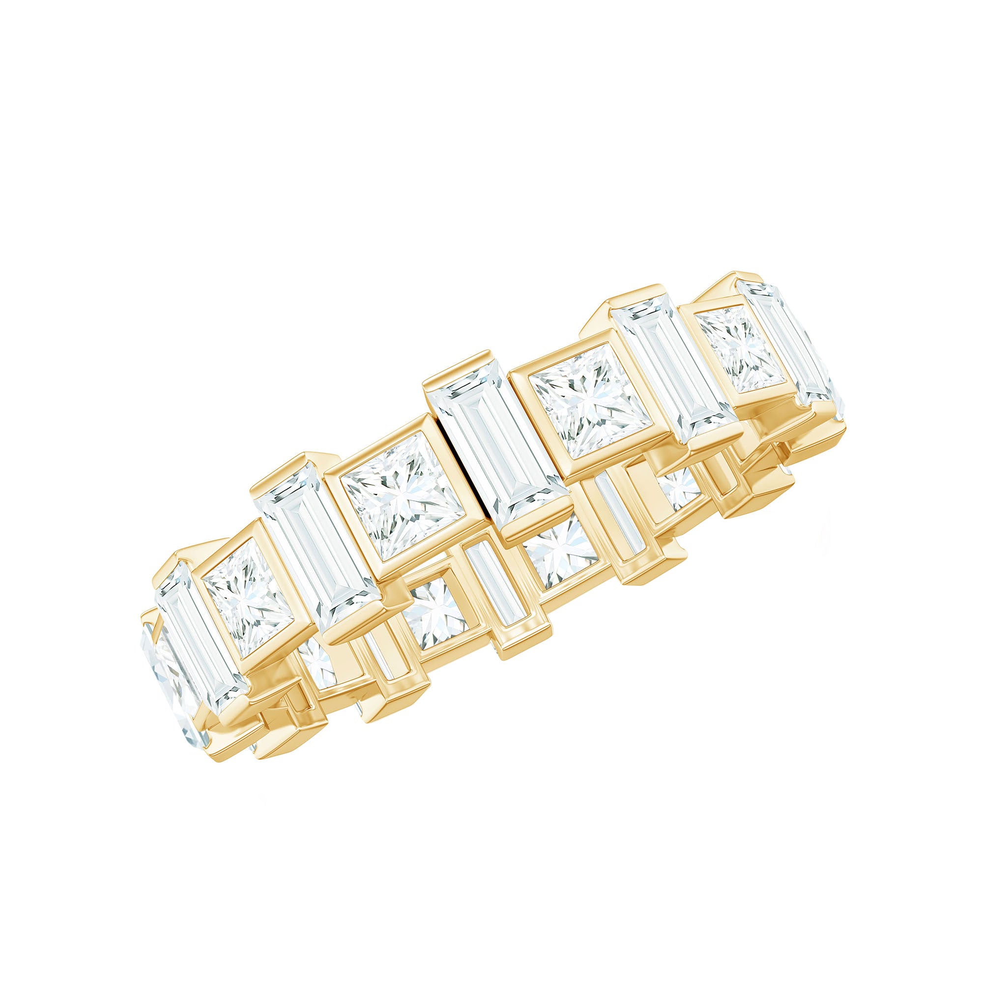 Princess Cut Moissanite Full Eternity Band for Women D-VS1 - Rosec Jewels