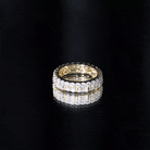 Certified Moissanite Two Row Wedding Band Ring D-VS1 - Rosec Jewels