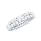 Certified Moissanite Two Row Wedding Band Ring D-VS1 - Rosec Jewels