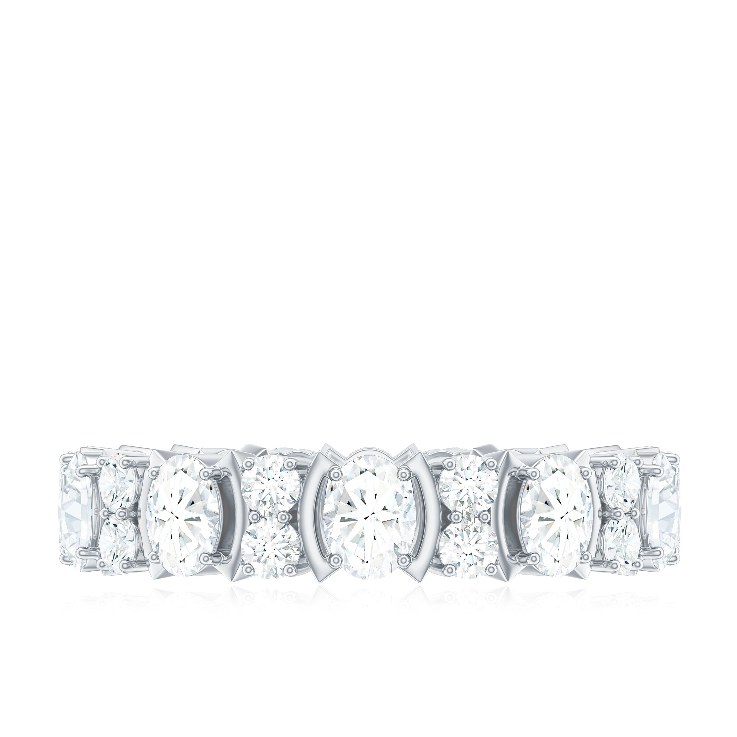 Oval Cut Moissanite Full Eternity Wedding Band D-VS1 - Rosec Jewels