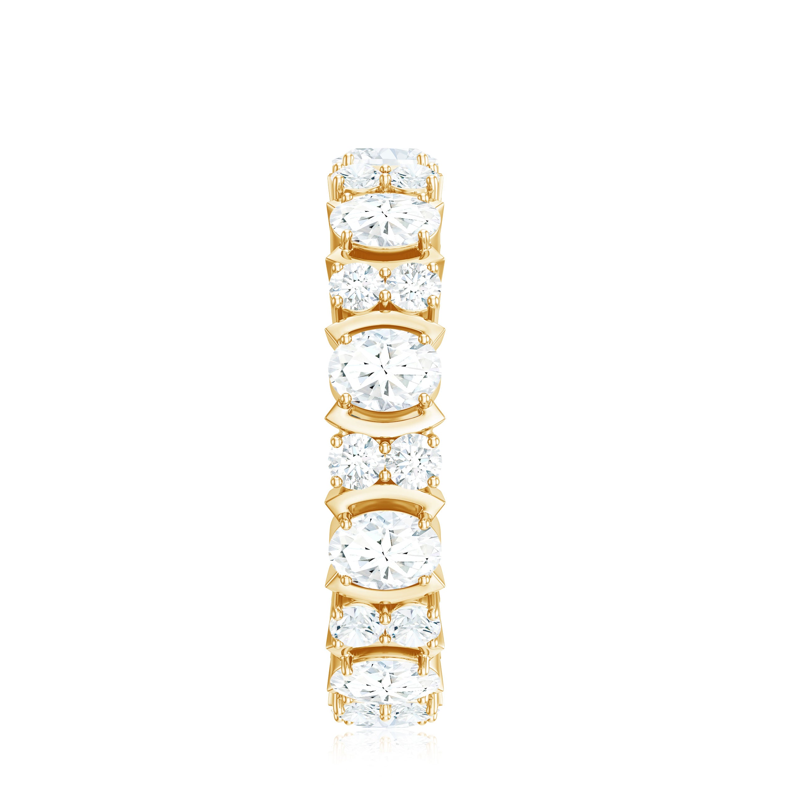 Oval Cut Moissanite Full Eternity Wedding Band D-VS1 - Rosec Jewels